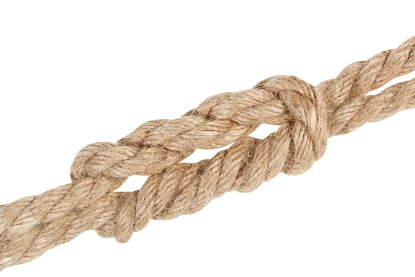 Podwójny węzeł rafy łączący dwie liny z bliska — Zdjęcie stockowe
