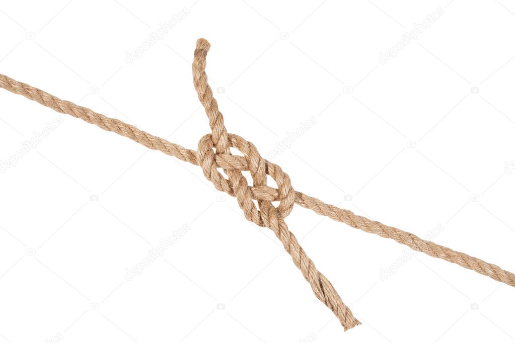 another side of carrick bend knot joining ropes