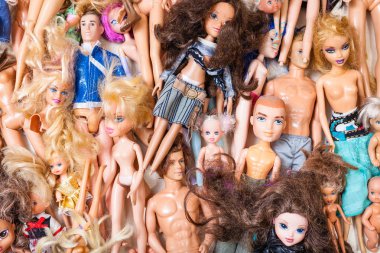 çeşitli kullanılan moda bebek üst görünümü yakın