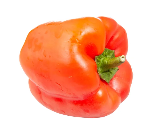 Dojrzałe owoce z czerwonej papryki na białym tle — Zdjęcie stockowe