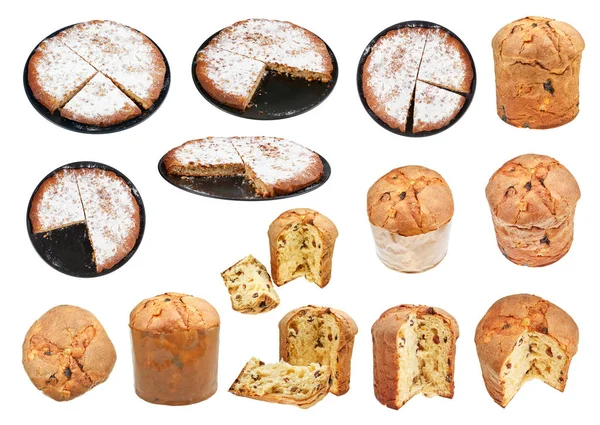 Pinienkerne und Osterkuchen isoliert auf weiß — Stockfoto