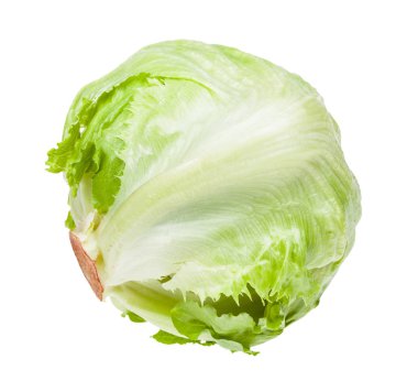 head of iceberg lettuce isolated on white clipart