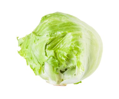 crisphead of iceberg lettuce isolated on white clipart