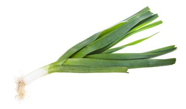 taze yeşil pırasa vegetabe beyaz izole