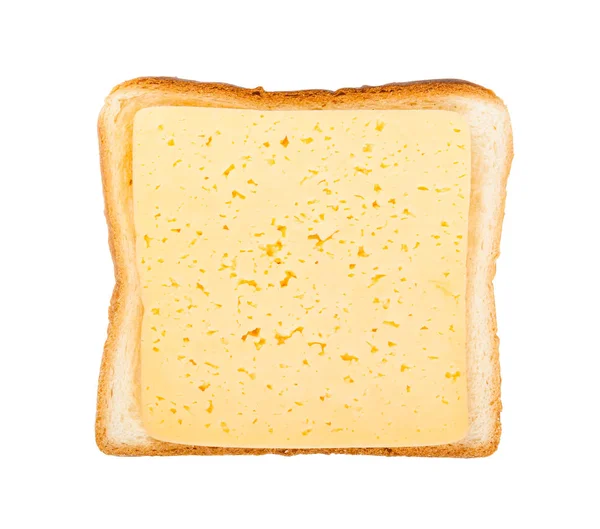 Nyílt szendvics pirítóssal és szelet sajttal — Stock Fotó