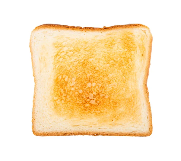 Bovenaanzicht van een stuk geroosterd brood geïsoleerd — Stockfoto