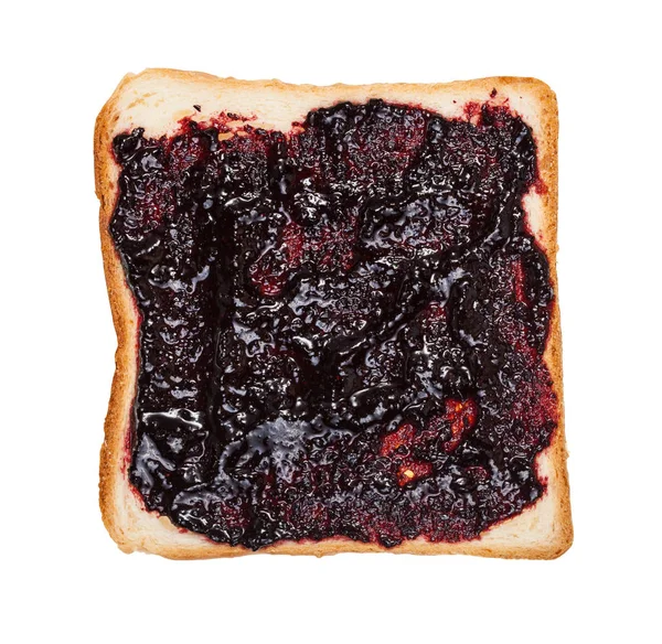 Otevřený sendvič s toast a borůvkovým marmeládou — Stock fotografie