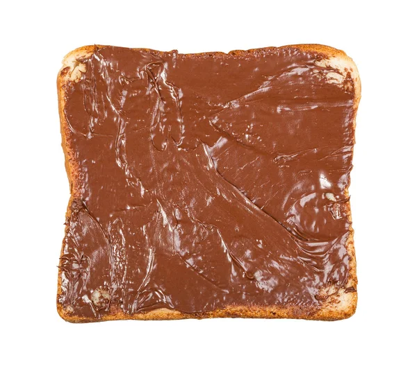 Открытый сэндвич с тостами и шоколадом — стоковое фото