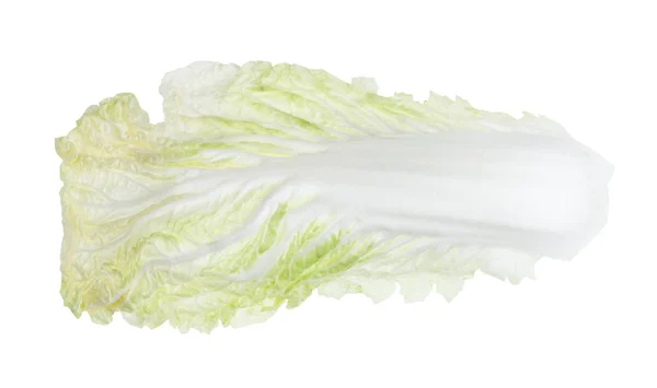 Fresh leaf of Napa cabbage isolated on white — Stock Photo, Image