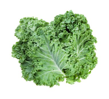 stack of fresh green leaves of curly-leaf kale clipart