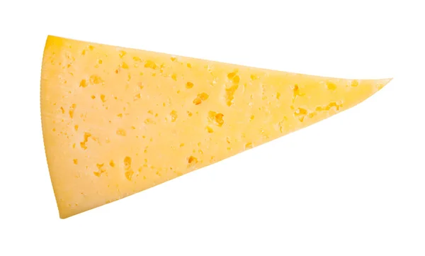 Vista superior de la pieza triangular de queso amarillo — Foto de Stock