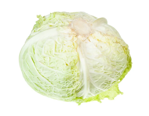 Dojrzałe cabbagehead z kapusty sabaudzkiej na białym tle — Zdjęcie stockowe
