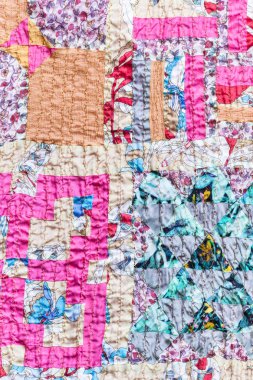ipek şeritler dikişli dokulu patchwork eşarp