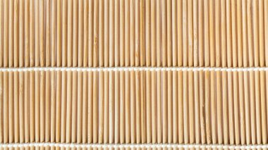 Tahta çubuklardan paspasın panoramik arkaplanı