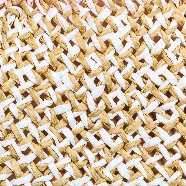 Texture of straw hat from interwoven toyo fibers — Stock Photo, Image