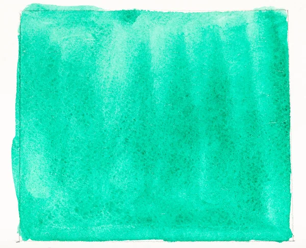 Abstract Gekleurde Groene Vierkante Hand Geschilderd Door Aquarelverf Wit Getextureerd — Stockfoto