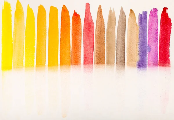 Träningsritning Test För Fuktabsorption Från Olika Färger Med Pappershandmålade Akvarellfärger — Stockfoto