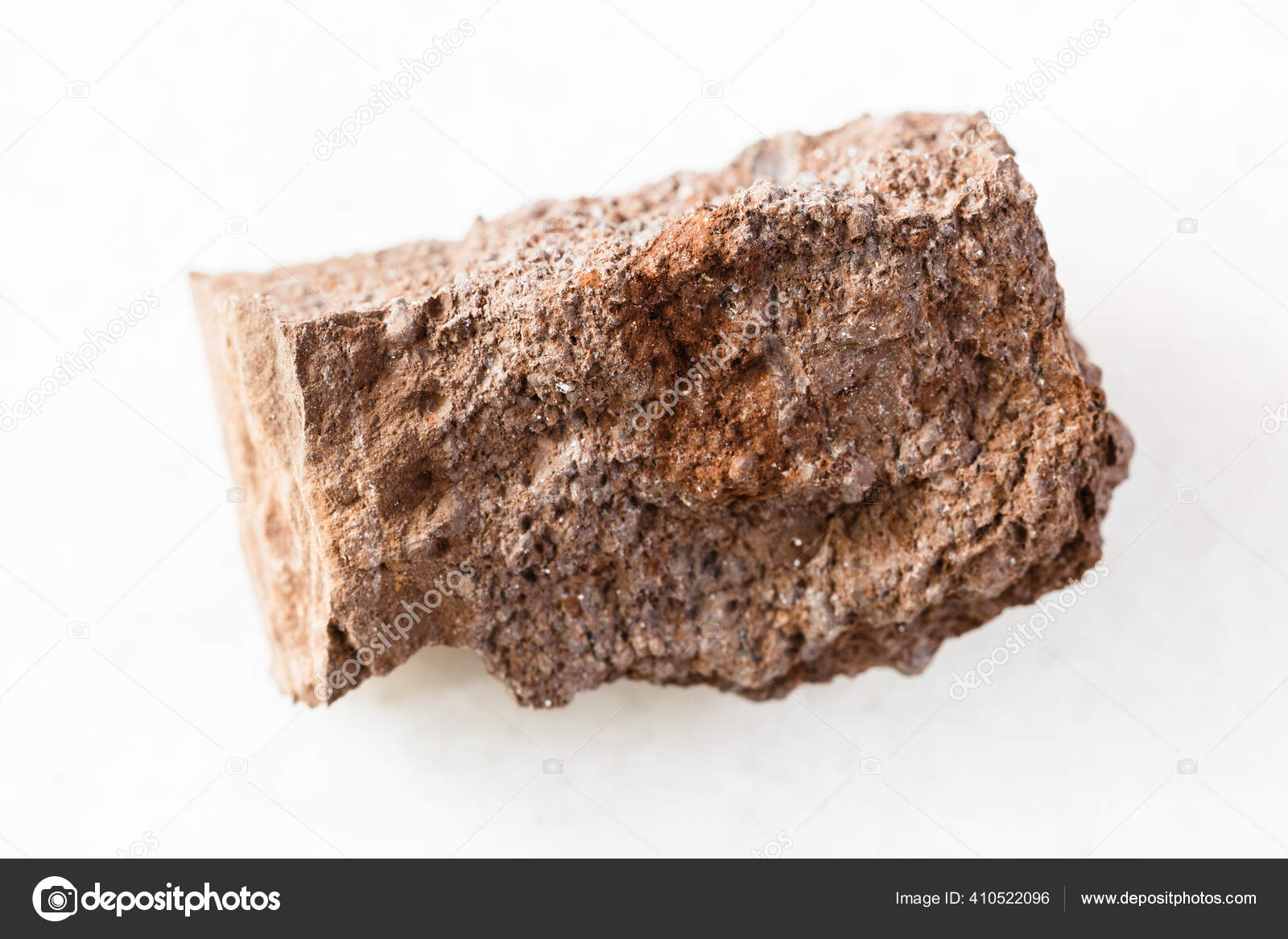 Closeup Sample Natural Mineral Geological Collection Rough Bauxite Rock White Stock Photo by