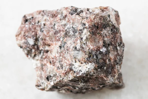 Close Amostra Mineral Natural Coleção Geológica Áspero Rocha Granito Rosa — Fotografia de Stock