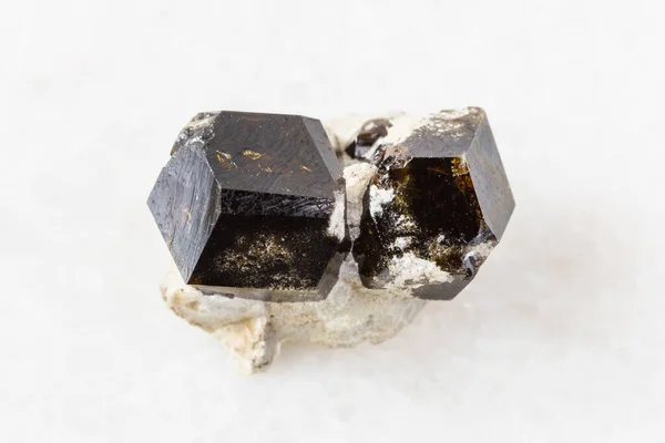 Närbild Prov Naturliga Mineral Från Geologisk Samling Opolerad Andradite Granat — Stockfoto