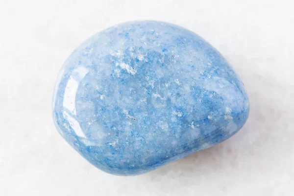 Closeup Sample Natural Mineral Geological Collection Tumbled Blue Aventurine Gem — Stock Photo, Image