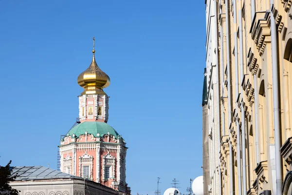 Башня Богоявленского Монастыря Китайско Городском Районе Москвы Солнечный Сентябрьский День — стоковое фото