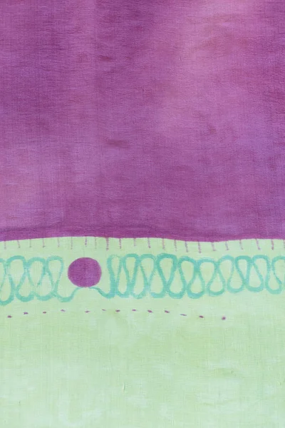Детали Ручной Работы Шелковый Шарф Абстрактный Фиолетовый Зеленый Фон Текстуры — стоковое фото