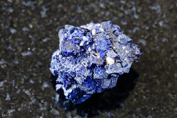 Macro Fotografía Muestra Mineral Natural Colección Geológica Cristales Minerales Azurita — Foto de Stock