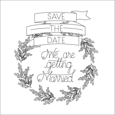 çelenk ve kurdele ile düğün ve evli davet