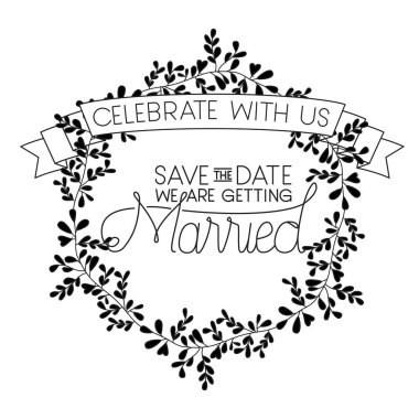 çelenk ve kurdele ile düğün ve evli davet