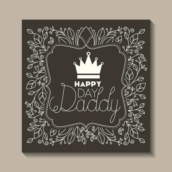 Glückliche Vatertagskarte mit Königskrone — Stockvektor