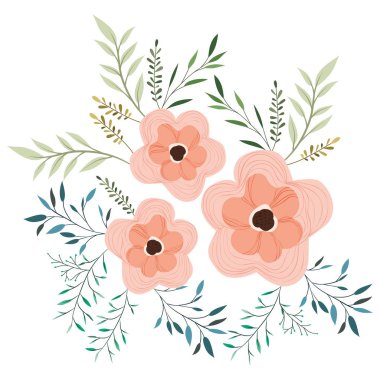 çiçek ve yapraklar dekoratif simge