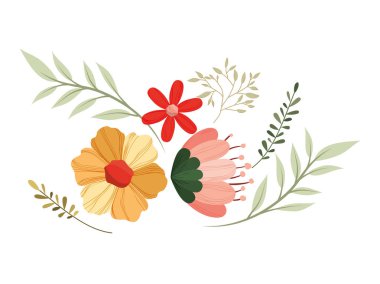 gül ve dekoratif simgesi yapraklar