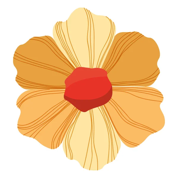 Beautiful flower decorative icon — Stock Vector