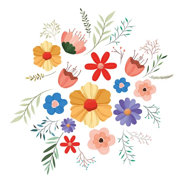 çiçek ve yapraklar dekoratif simge