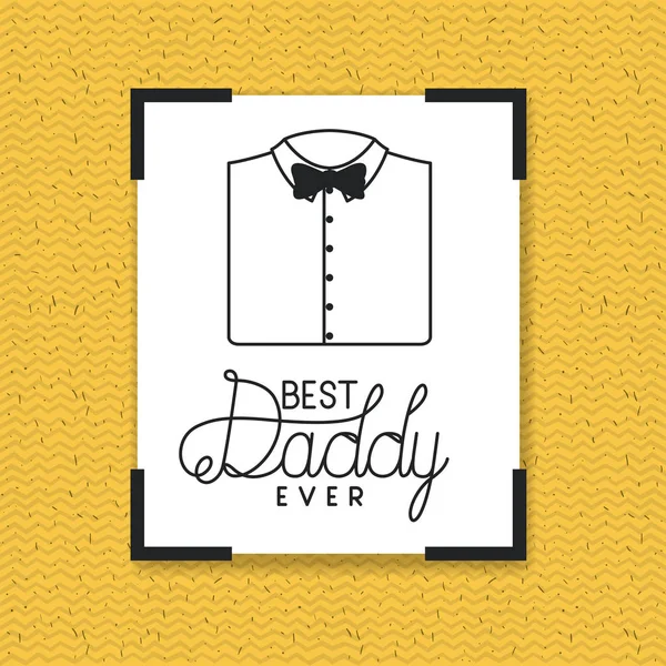 Feliz cartão de dia dos pais com camisa elegante e gravata — Vetor de Stock