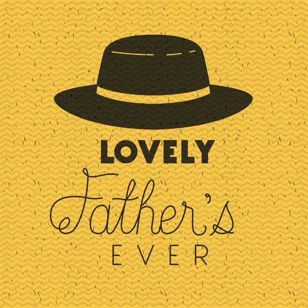 快乐父亲节贺卡与优雅的帽子 — 图库矢量图片