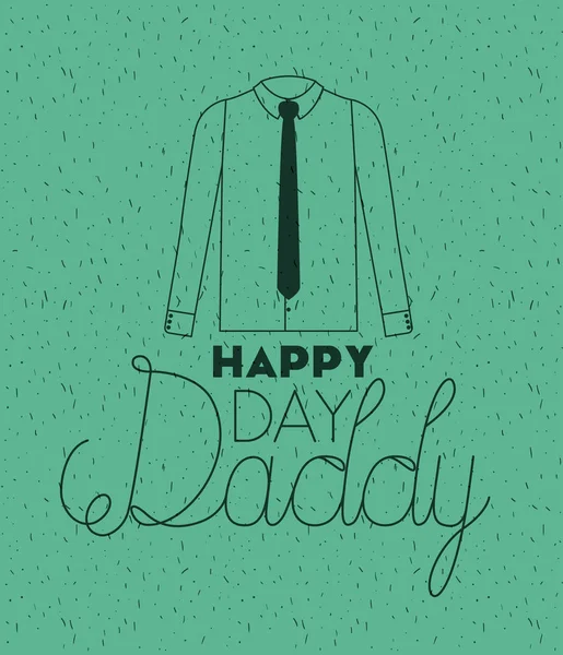 Happy fathers day card with elegant shirt and tie — Stock Vector