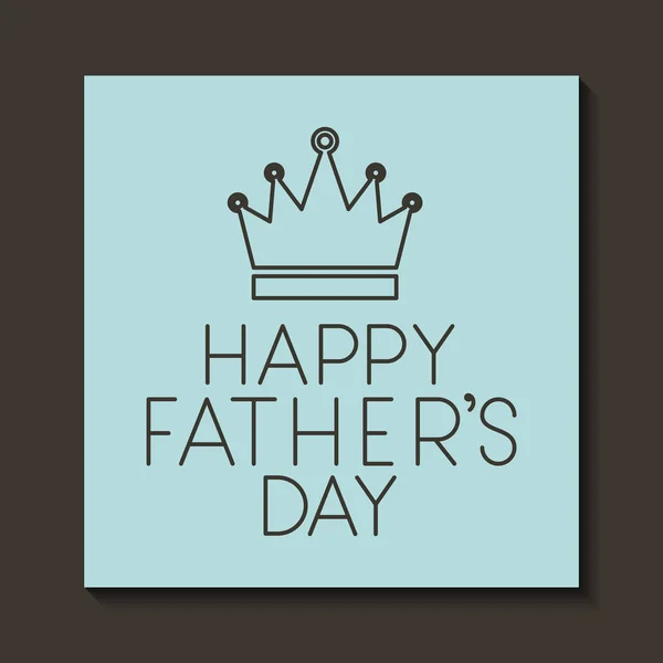 Heureux père carte de jour avec couronne roi — Image vectorielle