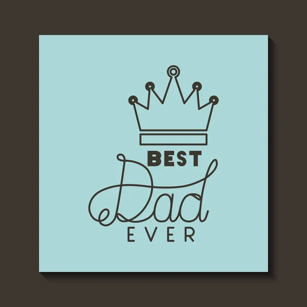 Happy fathers day card with king crown — Stock Vector