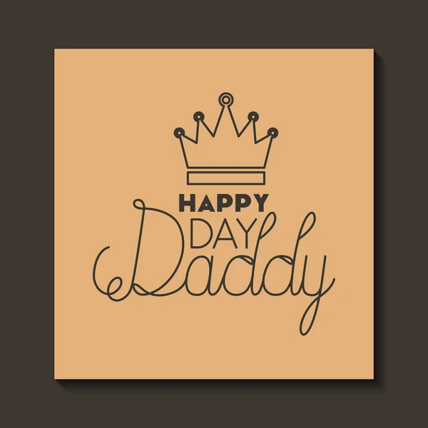 Happy fathers day card with king crown — Stock Vector