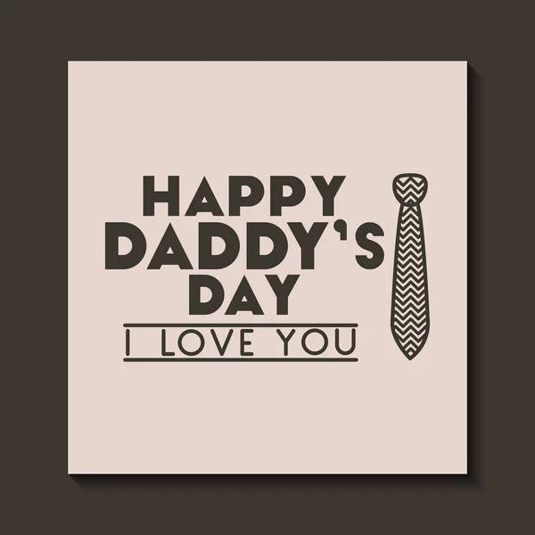Carte de jour heureux pères avec cravate cou élégant — Image vectorielle