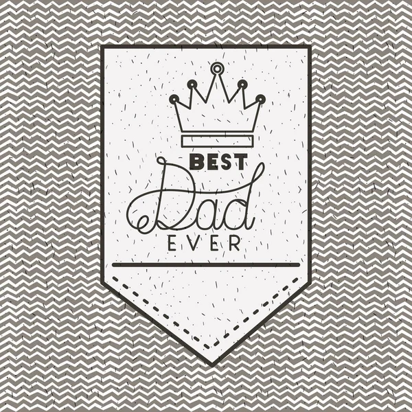 Happy fathers day card with king crown — Stock Vector
