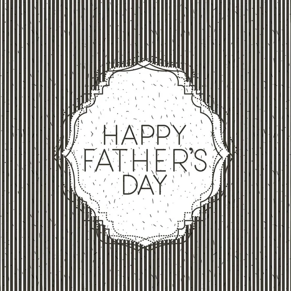 Happy fathers day card emblem — Stock Vector