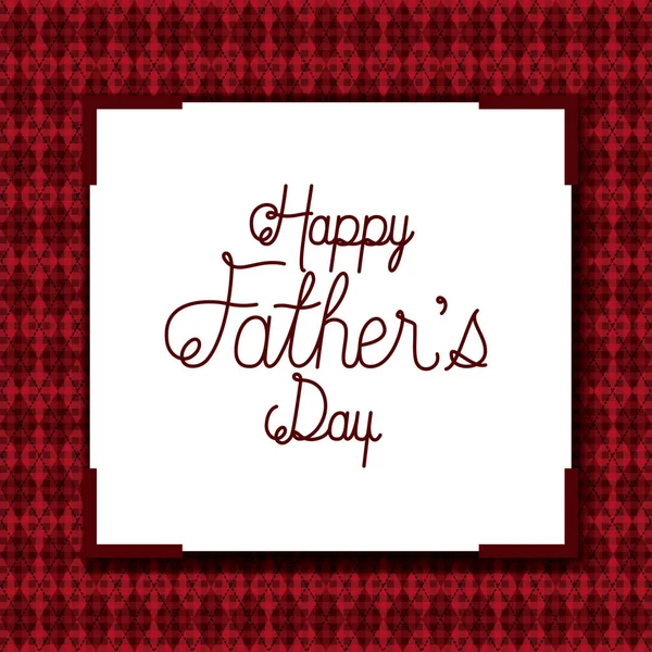 Happy fathers day card with textile background — Stock Vector