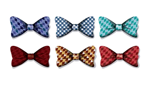 Conjunto elegantes bowties ícones —  Vetores de Stock