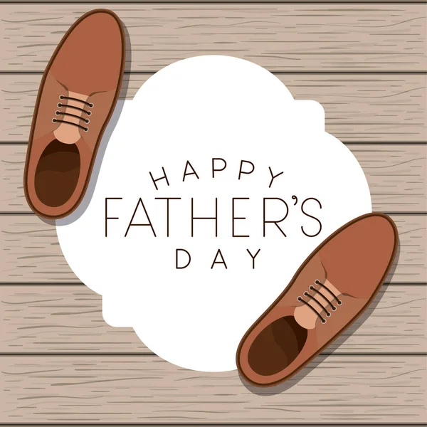 エレガントな靴で幸せな父親の日カード — ストックベクタ
