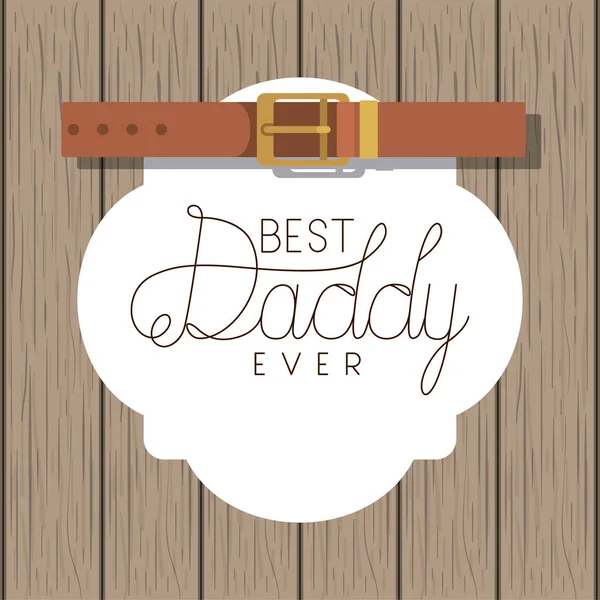 Carte de jour heureux pères avec ceinture élégante — Image vectorielle