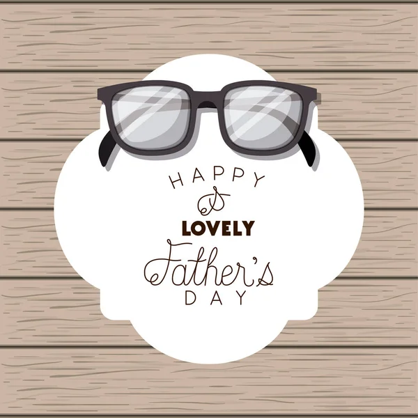 Feliz día de los padres tarjeta con gafas — Vector de stock