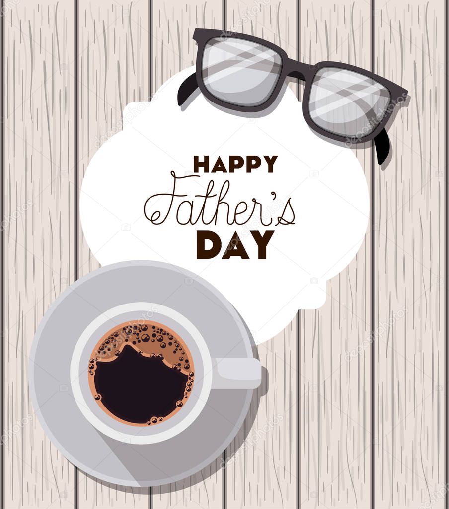 happy fathers day card with glasses